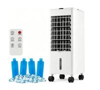 RELAX4LIFE Climatiseur Mobile sans évacuation 3 en 1, Double Réservoir d'Eau 2,8 L, Minuterie 12H, 3 Modes, Télécommande, Blanc