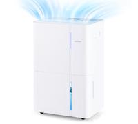 RELAX4LIFE Déshumidificateur d'Air Portable 40L/J avec Modes Sommeil, Panneau Tactile, Indicateur LED Tricolore, Réservoir, Drainage Continu, Déshumidificateur Silencieux pour Maison Bureau