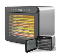 RELAX4LIFE Déshydrateur Alimentaire avec 7 Plateaux, Minuterie de 24 Heures et Température de 30-75℃, Désinfection UV, Déshydrateur en Acier Inoxydable pour Fruits, Légumes, Viande (34x41x32cm)