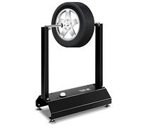 RELAX4LIFE Équilibreuse de Roue en Aluminium et Acier, Support pour Équilibrage de Pneus avec Cônes de Centrage des Roues Réglables, Travaux de Réparation de Moto, Vélo, Buggy, 40,5X22X51CM, Noir