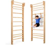 RELAX4LIFE Espalier Suédois en Bois de Pin avec Charge Max 100KG pour Enfants et Adultes, Échelle Suédoise Verni 195X80X14CM pour Gym Fitness/Sport à Domicile (195X80X14CM | Espalier)