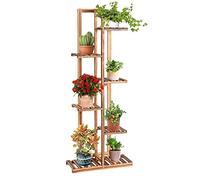 RELAX4LIFE Étagère à Fleurs à 6 Niveaux en Pin Radié, Support de Pots avec Grande Capacité pour Décoration, Porte-Plantes Extérieur et Intérieur pour Maison Jardin Balcon(Pin Radié, 6 niveaux)