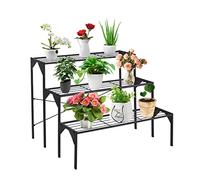 RELAX4LIFE Étagère Plante en Fer à 3 Couches, Support pour Pot Plante Intérieur, Escalier Plante Charge Max 30kg par Couche Style Classique pour Jardin, 85x66x66 cm (Style 4, 3 niveaux simple)