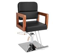 RELAX4LIFE Fauteuil Barbier Pivotant à 360° avec Dossier & Repose-Pieds, Chaise à Coiffure Hydraulique, Hauteur d’Assise Réglable 50-65 CM, Equipement Coiffure pour Spa Maquillage, Charge 250 KG