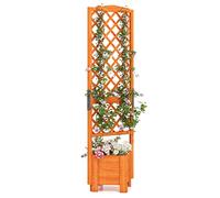 RELAX4LIFE Jardinière avec Treillis Carrée en Bois, Bac à Fleurs Extérieur pour Plante Grimpante, Jardinière sur Pieds pour Jardin Cour Terrasse, 54,5X52X180 CM