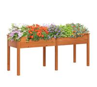 RELAX4LIFE Jardinière sur Pieds à 2 Bacs, Potager sur Pieds en Bois de Sapin, Trous de Drainage, Lit de Jardin Surélevée pour Légumes, Fleurs, Fruits, Patio, Terrasse, Balcon (Marron)