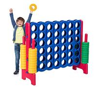 RELAX4LIFE Jeu de Puissance 4 Géant avec 42 Anneaux, Jeu Straégie Ludique et Éducatif avec Levier de Réinitialisation pour Réunion, Famille (Rouge)