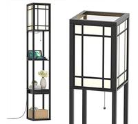 RELAX4LIFE Lampadaire Étagère 160 CM, Lampadaire Salon sur Pied Moderne, Abat-jour en Tissu, Ampoule E27, Lampe sur Pied pour Salon Chambre Bureau (Style 3)