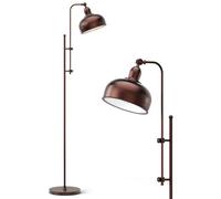 RELAX4LIFE Lampadaire sur Pied Industriel, Lampadaire Salon Bronze Rétro, Hauteur 138-166 CM, Abat-jour à Angle Ajustable, Base Stable, Douille E27, Lampe sur Pied pour Salon Chambre Bureau