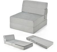 RELAX4LIFE Matelas Pliable 3-en-1 comme Fauteuil Bas, Canapé Respirante Epaisseur 15CM, Chauffeuse 1 Place pour Camping/Voyage,