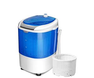 RELAX4LIFE Mini Machine à Laver Semi-automatique avec Minuteur, Mini Lave-linge Compact avec Capacité de Lavage 2 KG, 36X34X51CM, Bleu