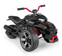 RELAX4LIFE Moto Électrique Enfant 12V Trike, Quad 2x25W, pour 3-8 Ans | Quad Électrique 3 Roues avec Phares LED, Musique, Port USB, Suspension, Démarrage Progressif, 3-7 km/h, Charge 30KG