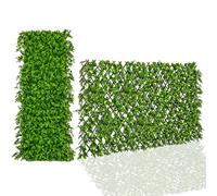 RELAX4LIFE Mur Végétal Artificiel en Eucalyptus180x90cm, Clôture Extensible pour Toile de Fond-Décoration Murale, Haie Artificielle Intérieur Extérieur (Vert-60 Branches)