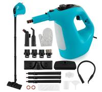 RELAX4LIFE Nettoyeur à Vapeur Portatif 1400W|400ml Réservoir d'Eau|2 Bar|14 Accessoires, Nettoyeur Pressurisé avec Verrouillage, Temps de Nettoyage Illimité pour Canapé Tapis Vitre Verre (Bleu)