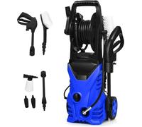 RELAX4LIFE Nettoyeur Haute Pression 1500W | 5L/Min | Câble 5m | Nettoyeur IPX 5 Portable à 2 Roues | pour Jardin/Véhicule, Bleu