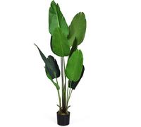 RELAX4LIFE Palmier Tropical Artificiel en Polyester H160CM - Bonsaïs Intérieur - Plante Décorative pour Maison/Jardin/Bureau