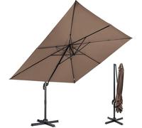 RELAX4LIFE Parasol Exterieur 3x3M Inclinable&Rotative par Pédale,Parasol Déporté en Polyester Imperméable Anti-UV -8