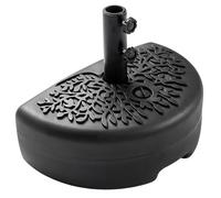 RELAX4LIFE Pied de Parasol Demi-Lune à Remplir 25kg (Eau/Sable), Socle de Parasol Mural avec Poignée de Transport, Adapté aux Mâts Ø 40/48,5mm pour Jardin, Balcon, Terrasse, Noir