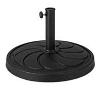 RELAX4LIFE Pied de Parasol Rond en Résine, Base de Parasol Antique 45CM, Support de Parasol pour 38/48MM (Noir | D54 x H34,5 cm)