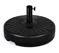 RELAX4LIFE Pieds/Base Rond de parasol en HDPE et Fer, Support pour Parapluie avec Volume de 23L de l'eau ou du Sable, 51x12cm, Noir