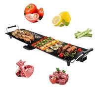 RELAX4LIFE Plancha lectrique Antiadhsif 1800W 90x23CM, 6-8 Personnes,Chauffage Rapide&5 Niveaux de Temprature&Collecteur d'Huile