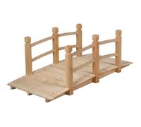 RELAX4LIFE Pont de Jardin 50x67x55CM en Sapin Carbonisé, Pont d'Étang Décoration de Jardin avec Garde-Corps Charge Max 100kg,Naturel