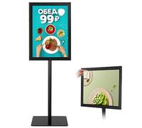 RELAX4LIFE Porte-affiche sur Pied Hauteur Réglable 73,5-118 CM | 78,5-123CM en Alu, Présentoir Horizontale ou Verticale pour Mariages, Expositions, Magasins et Menus (A3, Noir)