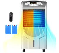 RELAX4LIFE Rafraîchisseur d'Air Mobile 5 en 1, Climatiseur Mobile sans Évacuation, Froid/Chauffage/Vent/Déshumi/Purification, Réservoir 7L, Oscillation, 3 Vitesses, Mini Clim Portable Silencieux