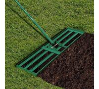 RELAX4LIFE Râteau de Nivellement 91x25 CM en Métal, Râteau de Jardinage à Main avec Poignée Antidérapante 170 CM, Outil de Nivellement de Pelouse pour Jardin Cour Terrain de Golf (91 x 25 cm)