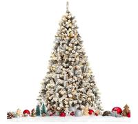 RELAX4LIFE Sapin de Noël 230 cm Lumineux LED, Arbre de Noël avec Socle en Métal, pour Maison/Bureau/Magasin (1010 Branches)