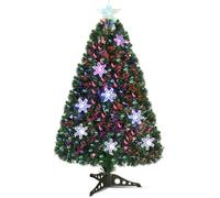 RELAX4LIFE Sapin de Noël Artificiel avec Flocon de Neige Hauteur 150 CM avec LED et Etoile au Sommet d’Arbre, Vert, 170 Branches