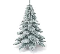 RELAX4LIFE Sapin de Noël Automatique 180cm avec Pied en Métal, Arbre de Noël Couvert de Neige pour Décoration de Fête/Noël