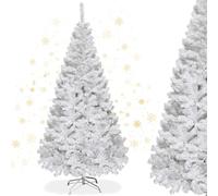 RELAX4LIFE Sapin de Noël Blanc 150 CM, Sapin Noel Artificiel en PVC avec Support en Métal, Arbre de Noël pour Décoration Maison/Bureau/Magasin (Blanc, 150 CM)