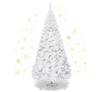 RELAX4LIFE Sapin de Noël Blanc 240 CM, Sapin Noel Artificiel en PVC avec Support en Métal, Arbre de Noël pour Décoration Maison/Bureau/Magasin (Blanc, 240 CM)
