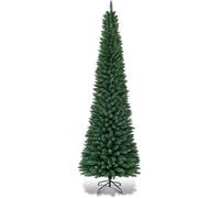 RELAX4LIFE Sapin de Noël en Forme de Crayon 210cm, Arbre de Noël avec Socle en Métal Idéal pour Maison/Bureau/Magasin (700