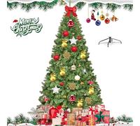 RELAX4LIFE Sapin de Noël en PVC Ignifuge 210CM, Arbre Réaliste 928 Branches en Forme d'Épicéa avec Support en Métal pour Décorations de Fête dans Maison, Magasin, Vert (180cm)