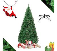 RELAX4LIFE Sapin de Noël Vert 210 CM, Sapin Noel Artificiel en PVC avec Support en Métal, Arbre de Noël pour Décoration Maison/Bureau/Magasin