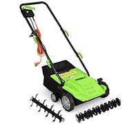 RELAX4LIFE Scarificateur Aérateur Électrique 1500W jusqu'à 300m² avec Bac de Ramassage 30L, Profondeur&Hauteur Réglable,Verrou de sécurité pour Gazon Sol (Vert, Watts, 30L-1500)