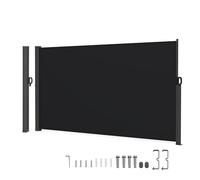 RELAX4LIFE Store Latétal Extérieur 1,6M | Auvent Lateral Retractable Exterieur | Brise Vue Retractable | Polyester Anti-UV | Protection Solaire | Paravent pour Balcon Terrasse (1,6M,Noir)