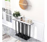 RELAX4LIFE Table Console d'Entrée avec Plateau Blanc en Pierre Artificielle - Kit Anti-basculement Inclus - 100 x 30 x 80 cm