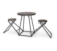 RELAX4LIFE Table de Bar avec 2 Tabourets Pliables, Ensemble Table à Manger Compact et Chaise pour Appartement-Café-Bistro