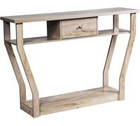 RELAX4LIFE Table de Console d'Entrée - Tiroir et 3 Compartiments de Rangement - 120 x 30 x 81,3 CM - Charge Max 60 KG - Gris