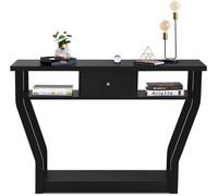RELAX4LIFE Table de Console d'Entrée - Tiroir et 3 Compartiments de Rangement - 120 x 30 x 81,3 CM - Charge Max 60 KG - Noir
