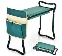 RELAX4LIFE Tabouret de Jardinage Pliable, Agenouilloir de Jardin avec Sacs à Outils, Coussinet Epais en Eve Charge 150kg, Banc de Jardinage Polyvalent, 58x27,5x49cm (Tabouret Plus+| 1 Sac, Vert)
