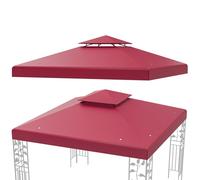 RELAX4LIFE Toile pour Tonnelle 3x3, Toile de Rechange Tonnelle 3x3, Double Toit Ventilé, Polyester Imperméable, Protection Solaire, Anti-décoloratif, Toit de Rechange pour Pergola (Bordeaux)