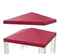 RELAX4LIFE Toile pour Tonnelle 3x3, Toile de Rechange Tonnelle 3x3, Polyester Haute Densité, Imperméable, Protection Solaire, Anti-Décoloration, Toit de Rechange pour Pergola (Bordeaux)