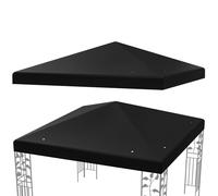 RELAX4LIFE Toile pour Tonnelle 3x3, Toile de Rechange Tonnelle 3x3, Polyester Haute Densité, Imperméable, Protection Solaire, Anti-Décoloration, Toit de Rechange pour Pergola (Noir)