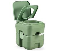 RELAX4LIFE Toilette Portable 20L WC Chimique pour Camping, Chantier, Bateau, Gris/Vert (Vert)