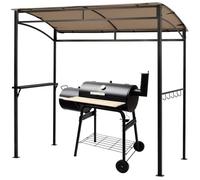 RELAX4LIFE Tonnelle de Barbecue Extérieur, Auvent Tente pour Barbecue avec Étagère de Rangement & 5 Crochets, Belvédère de Barbecue
