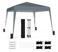 RELAX4LIFE Tonnelle Pliante 3x3 Imperméable, Barnum Pliant Facile à Monter, Protection UPF50+, Tissu Oxford Argenté, Cadre Métallque, Sac de Transport, Gazebo 3x3 pour Terrasse Marché Camping (Gris)